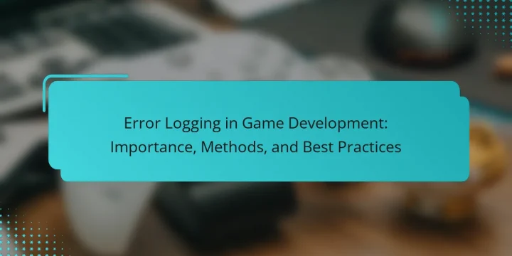 Error Logging in Game Development: Importance, Methods, and Best Practices