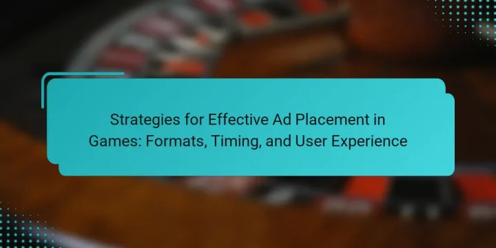 Strategies for Effective Ad Placement in Games: Formats, Timing, and User Experience