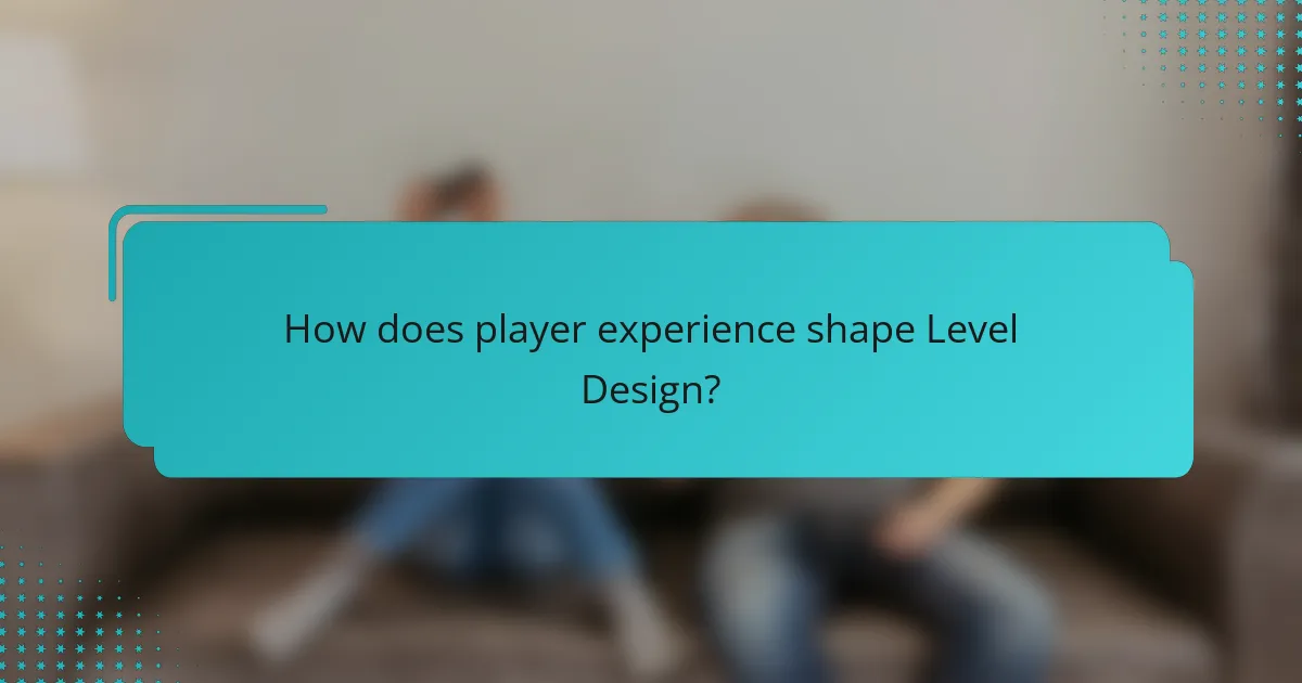 How does player experience shape Level Design?
