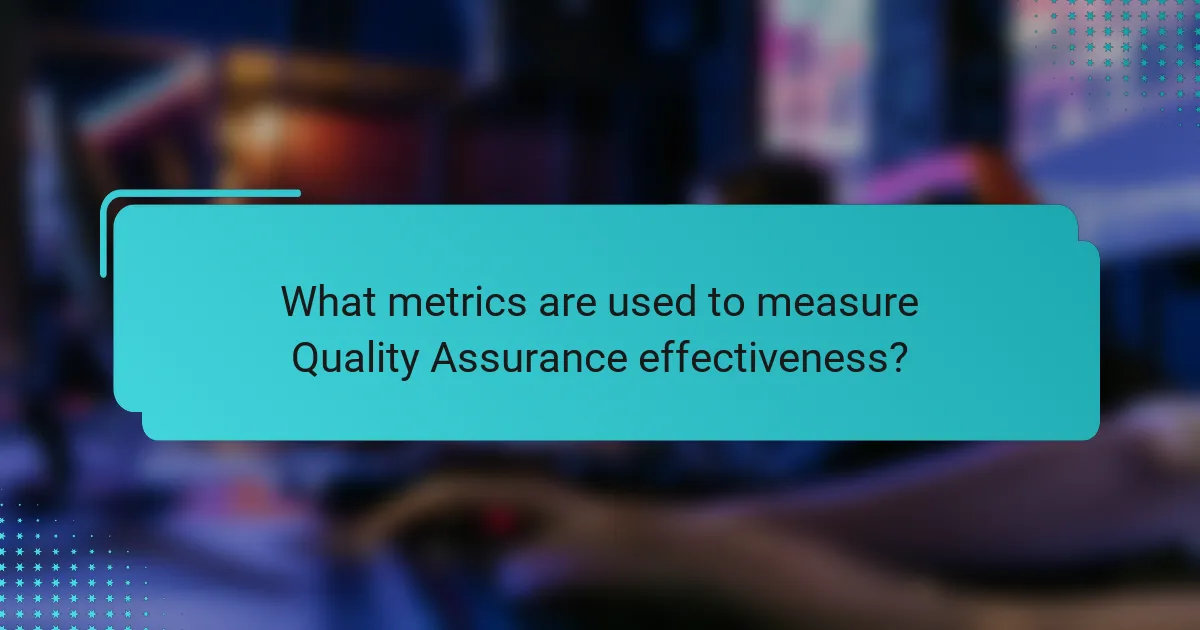 What metrics are used to measure Quality Assurance effectiveness?